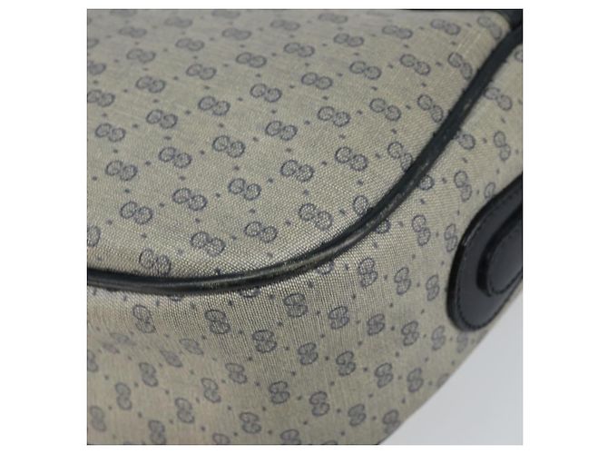 Gucci Bolsa de Ombro Micro GG Supreme PVC Navy Gold 001 115 0918 Auth 143245 Dourado Azul marinho - vista 15