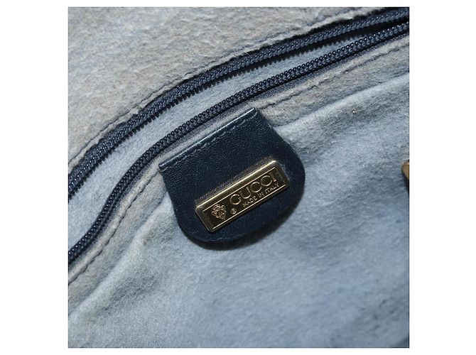 Gucci Bolsa de Ombro Micro GG Supreme PVC Navy Gold 001 115 0918 Auth 143245 Dourado Azul marinho - vista 18