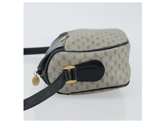 Gucci Bolsa de Ombro Micro GG Supreme PVC Navy Gold 001 115 0918 Auth 143245 Dourado Azul marinho - vista 3