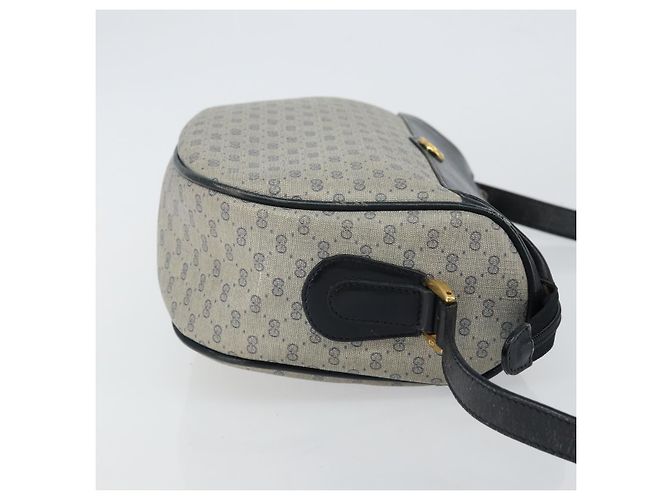 Gucci Bolsa de Ombro Micro GG Supreme PVC Navy Gold 001 115 0918 Auth 143245 Dourado Azul marinho - vista 4