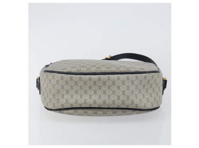 Gucci Bolsa de Ombro Micro GG Supreme PVC Navy Gold 001 115 0918 Auth 143245 Dourado Azul marinho - vista 5