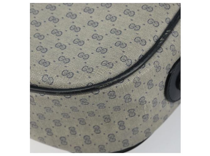 Gucci Bolsa de Ombro Micro GG Supreme PVC Navy Gold 001 115 0918 Auth 143245 Dourado Azul marinho - vista 9