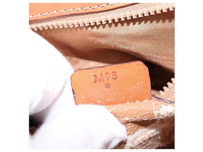 Céline Borsa a Spalla in Tela Macadam CELINE in Pelle PVC Marrone Oro Auth 145772 D'oro - vista 12