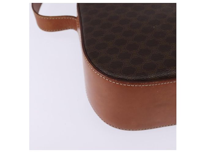 Céline Borsa a Spalla in Tela Macadam CELINE in Pelle PVC Marrone Oro Auth 145772 D'oro - vista 15