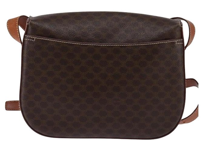 Céline Borsa a Spalla in Tela Macadam CELINE in Pelle PVC Marrone Oro Auth 145772 D'oro - vista 2