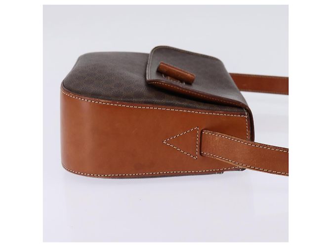Céline Borsa a Spalla in Tela Macadam CELINE in Pelle PVC Marrone Oro Auth 145772 D'oro - vista 4