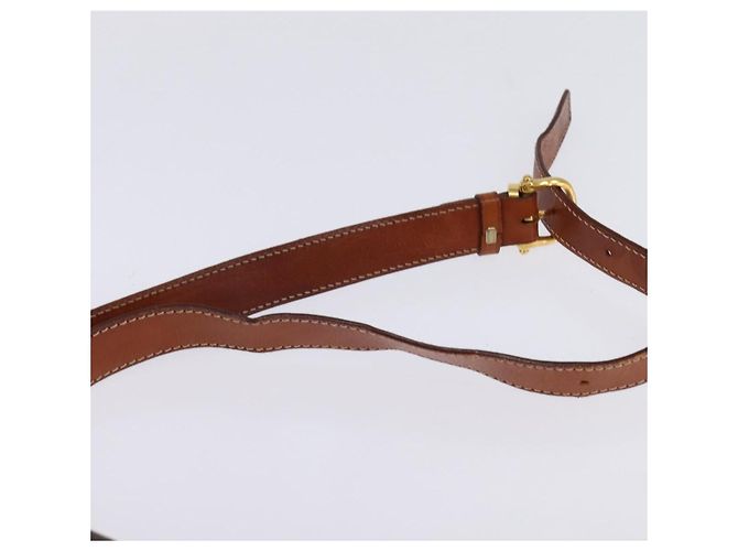 Céline Borsa a Spalla in Tela Macadam CELINE in Pelle PVC Marrone Oro Auth 145772 D'oro - vista 8