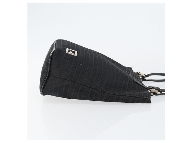Fendi Borsa a mano in tela Zucchino nera Auth ep10842 Nero - vista 3