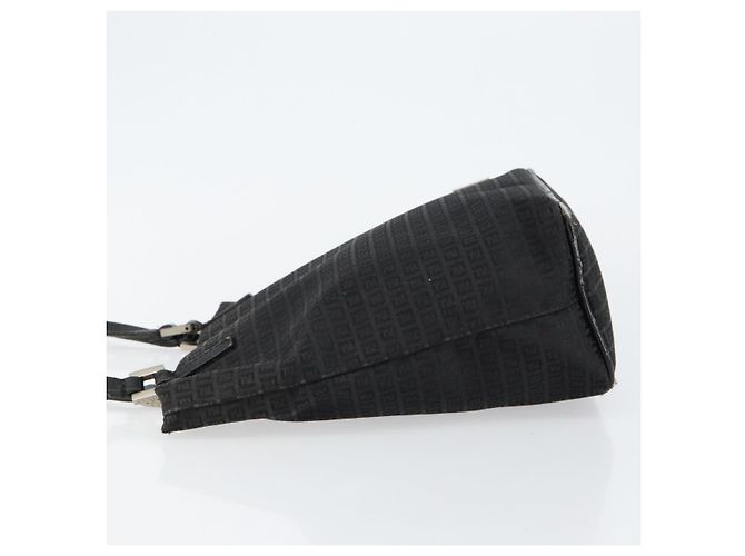 Fendi Borsa a mano in tela Zucchino nera Auth ep10842 Nero - vista 4