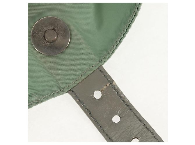 Mochila PRADA de nylon verde plata auténtica 143502 - vista 10