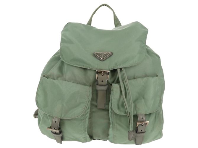 Mochila PRADA de nylon verde plata auténtica 143502 - vista 13