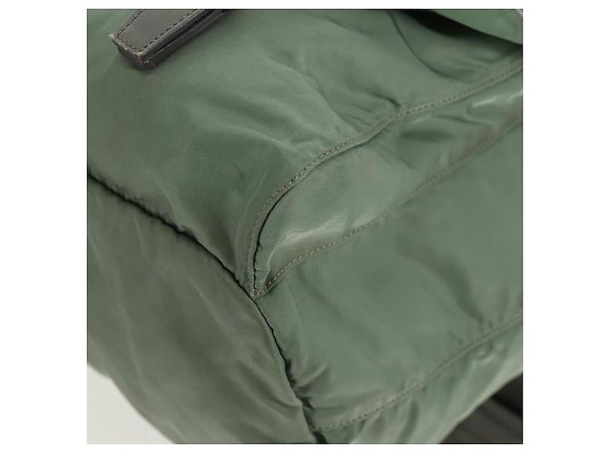 Mochila PRADA de nylon verde plata auténtica 143502 - vista 19
