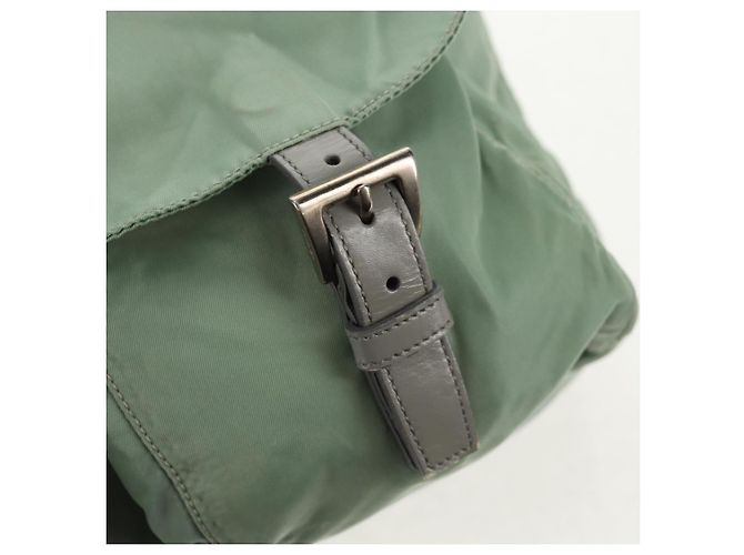 Mochila PRADA de nylon verde plata auténtica 143502 - vista 22