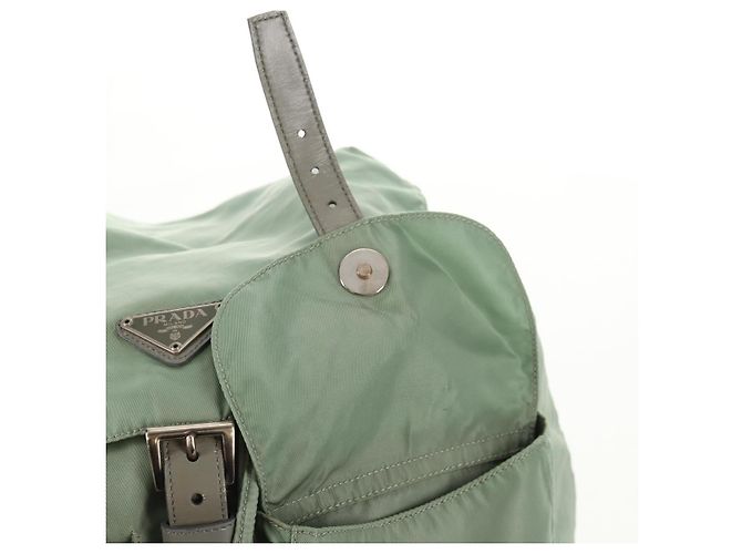 Mochila PRADA de nylon verde plata auténtica 143502 - vista 23