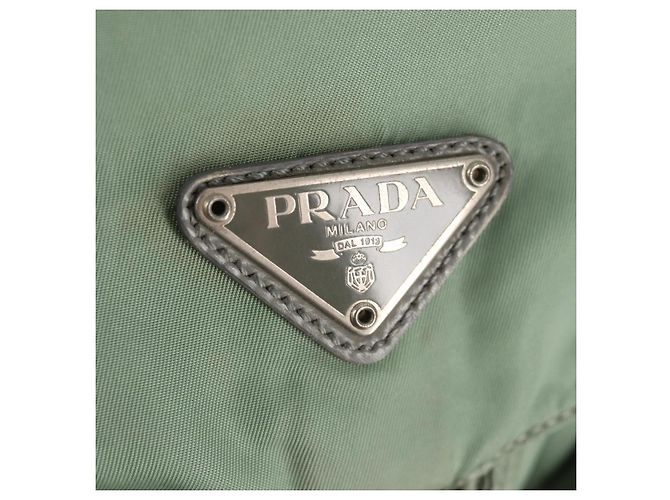 Mochila PRADA de nylon verde plata auténtica 143502 - vista 25