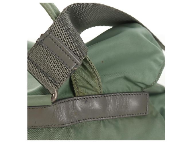 Mochila PRADA de nylon verde plata auténtica 143502 - vista 3