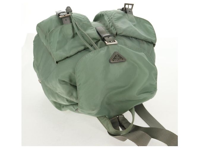Mochila PRADA de nylon verde plata auténtica 143502 - vista 7