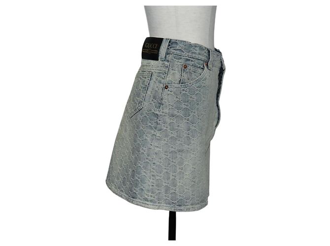 GUCCI GG Jacquard Rock Denim Hellblau 678789 Auth 144315 - Ansicht 4