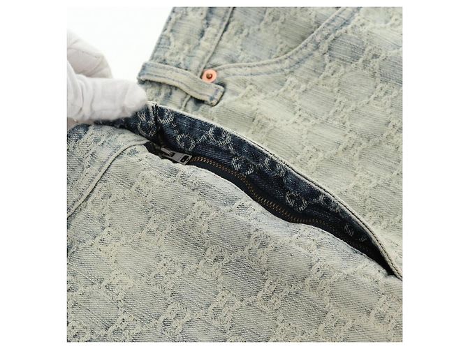 GUCCI GG Jacquard Rock Denim Hellblau 678789 Auth 144315 - Ansicht 8