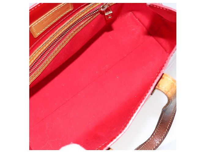LOUIS VUITTON Monogram Vernis Reade PM Borsa a Mano Rossa M91088 LV Auth 145683 Rosso - vista 11