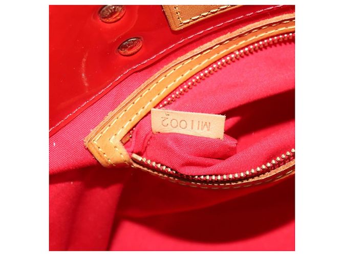LOUIS VUITTON Monogram Vernis Reade PM Borsa a Mano Rossa M91088 LV Auth 145683 Rosso - vista 12