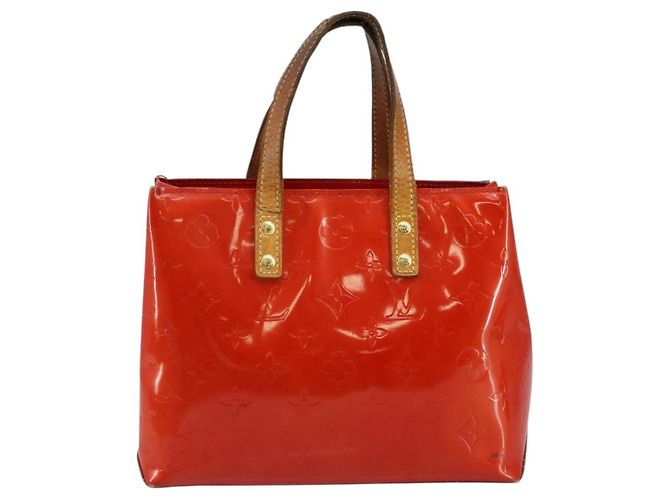 LOUIS VUITTON Monogram Vernis Reade PM Borsa a Mano Rossa M91088 LV Auth 145683 Rosso - vista 13