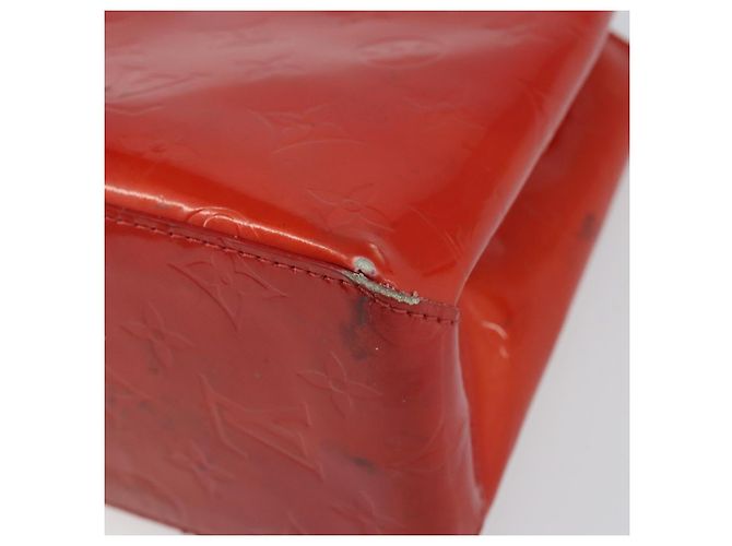 LOUIS VUITTON Monogram Vernis Reade PM Borsa a Mano Rossa M91088 LV Auth 145683 Rosso - vista 16