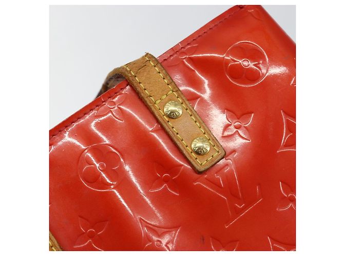 LOUIS VUITTON Monogram Vernis Reade PM Borsa a Mano Rossa M91088 LV Auth 145683 Rosso - vista 18