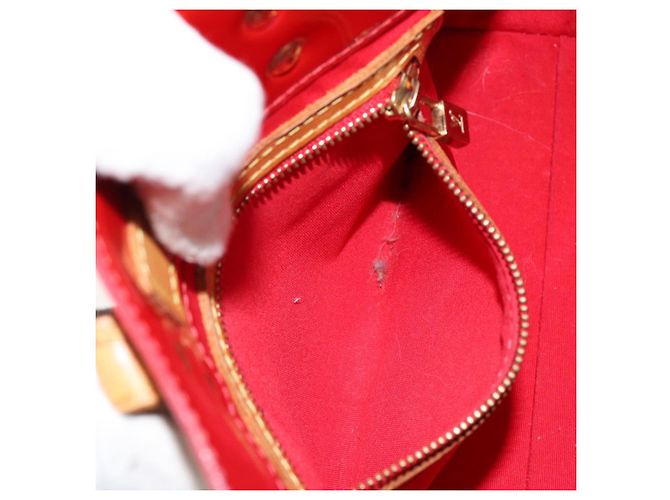 LOUIS VUITTON Monogram Vernis Reade PM Borsa a Mano Rossa M91088 LV Auth 145683 Rosso - vista 23