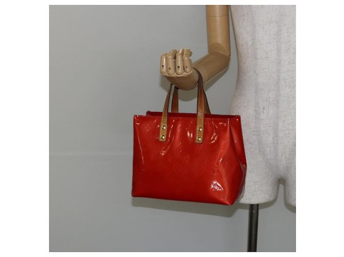 LOUIS VUITTON Monogram Vernis Reade PM Borsa a Mano Rossa M91088 LV Auth 145683 Rosso - vista 24