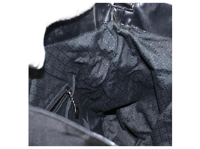 Borsa a mano in nylon Gucci Bamboo 2 in 1 Nero Argento 001 2404 1577 Auth gh771 - vista 19