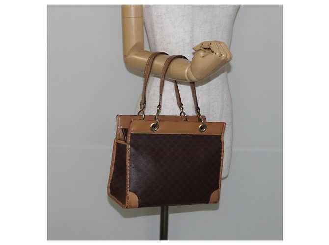 Céline Borsa a mano in tela Macadam CELINE marrone oro Auth ti3457 D'oro - vista 21