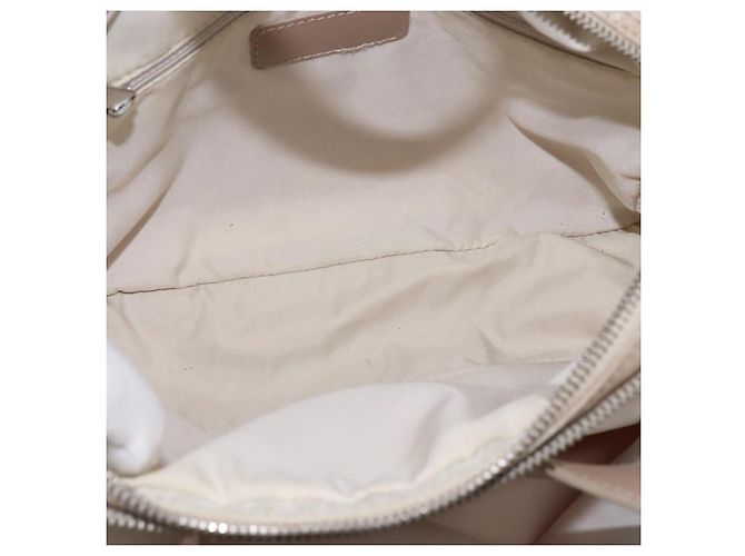 CHANEL Nuova Borsa da Viaggio in Nylon 2way Beige Argento CC Auth 145353 - vista 10