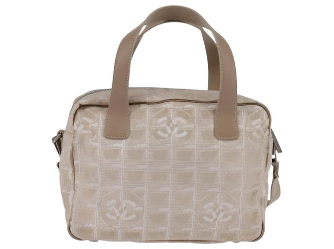 CHANEL Nuova Borsa da Viaggio in Nylon 2way Beige Argento CC Auth 145353 - vista 2