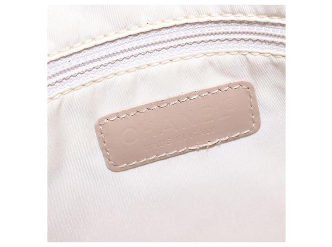 CHANEL Nuova Borsa da Viaggio in Nylon 2way Beige Argento CC Auth 145353 - vista 20