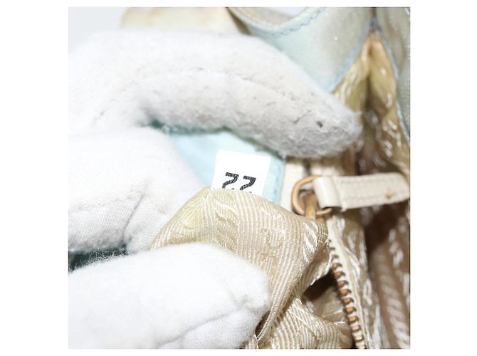 PRADA Sac à bandoulière en nylon bleu clair or Auth 143505 Doré - vue 12