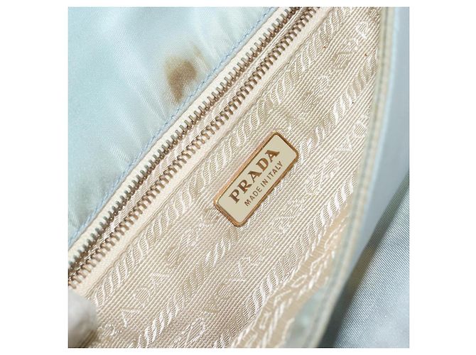 PRADA Sac à bandoulière en nylon bleu clair or Auth 143505 Doré - vue 19