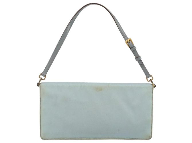 PRADA Sac à bandoulière en nylon bleu clair or Auth 143505 Doré - vue 2