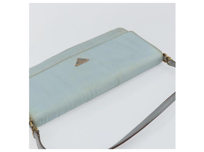 PRADA Sac à bandoulière en nylon bleu clair or Auth 143505 Doré - vue 6