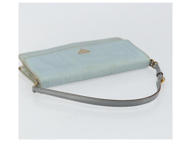 PRADA Sac à bandoulière en nylon bleu clair or Auth 143505 Doré - vue 7