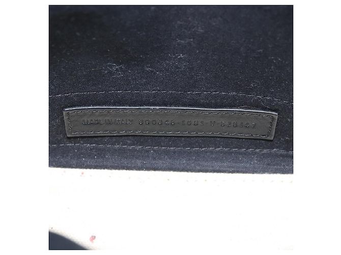 Borsa Cabas XS BALENCIAGA in tela e pelle blu navy, bianco, nero e argento 390346 Auth gh775 - vista 12