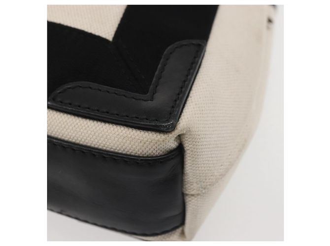 Borsa Cabas XS BALENCIAGA in tela e pelle blu navy, bianco, nero e argento 390346 Auth gh775 - vista 16