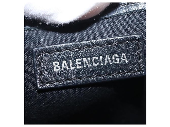 Borsa Cabas XS BALENCIAGA in tela e pelle blu navy, bianco, nero e argento 390346 Auth gh775 - vista 20
