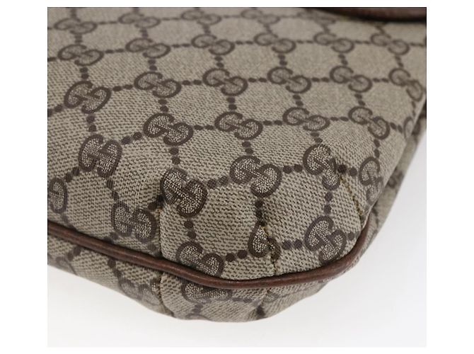 Borsa a spalla Gucci GG Canvas Web Sherry Line in pelle PVC beige e verde Auth BA6766 Rosso - vista 15