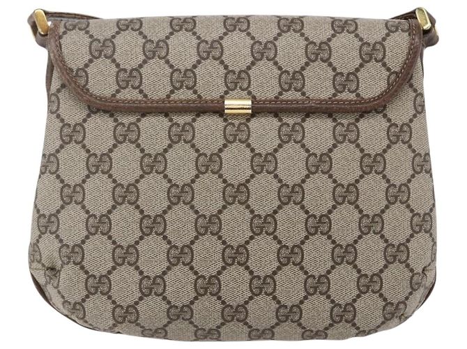 Borsa a spalla Gucci GG Canvas Web Sherry Line in pelle PVC beige e verde Auth BA6766 Rosso - vista 2
