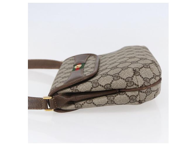 Borsa a spalla Gucci GG Canvas Web Sherry Line in pelle PVC beige e verde Auth BA6766 Rosso - vista 3