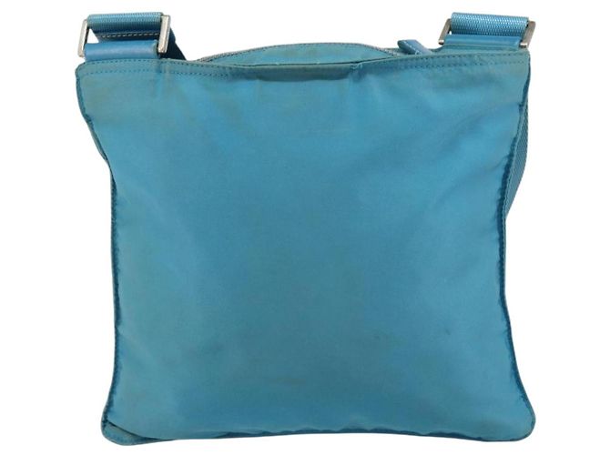 PRADA Schultertasche Nylon Hellblau Silber Authentisch 151024 - Ansicht 2
