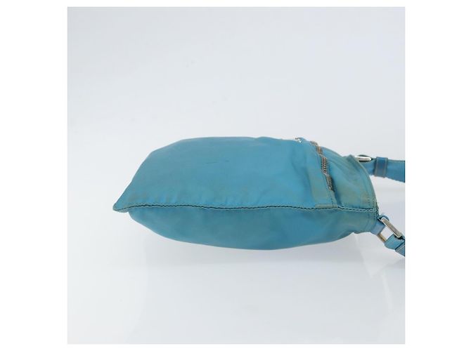 PRADA Schultertasche Nylon Hellblau Silber Authentisch 151024 - Ansicht 3