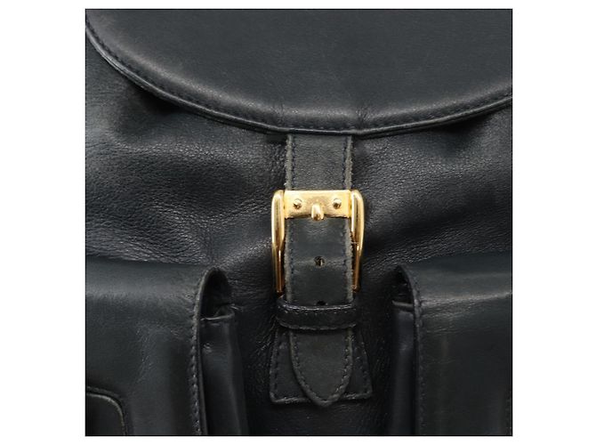 Zaino in pelle Gucci Bamboo blu navy oro 003 2058 0016 Auth 152368 - vista 21