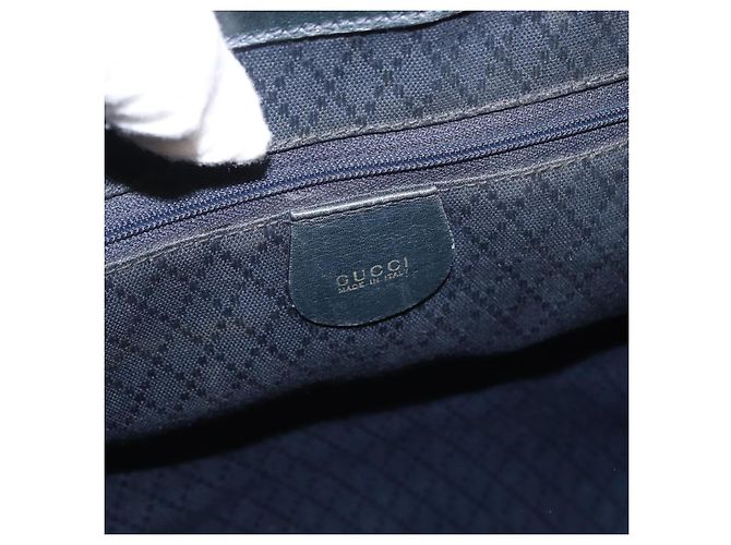 Zaino in pelle Gucci Bamboo blu navy oro 003 2058 0016 Auth 152368 - vista 22